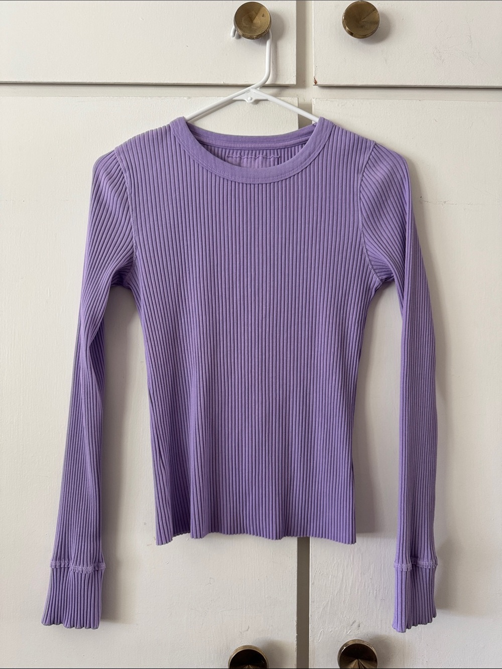Aerie Long Sleeve Ribbed Women’s Top - Lavender